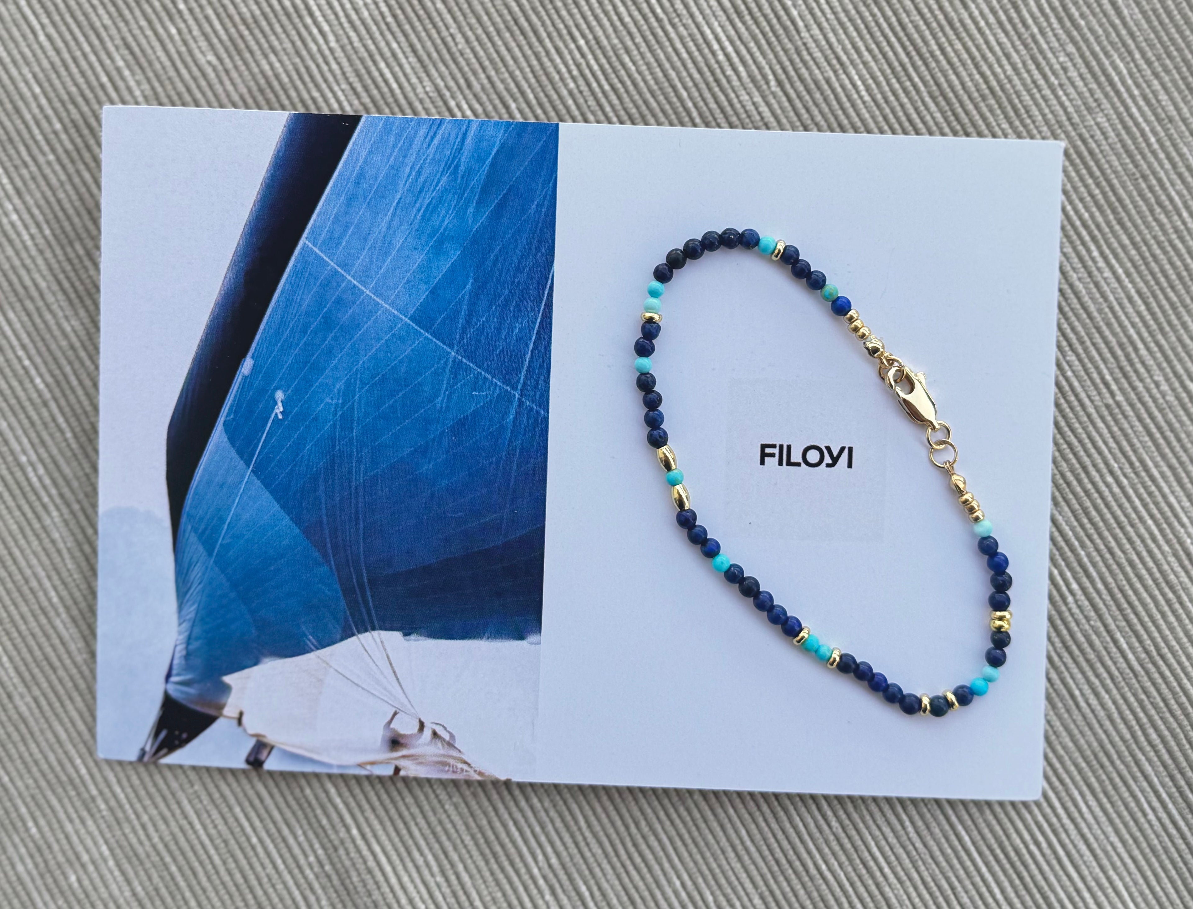 Bracelet en Lapis-Lazuli et Turquoise très fin - Sailing Day