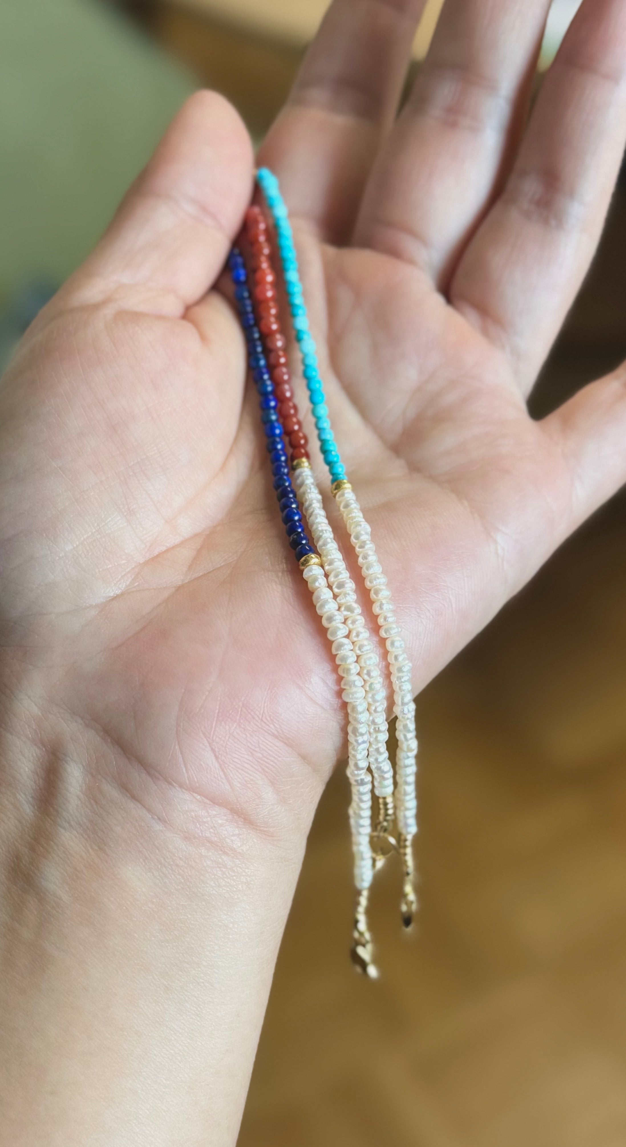 Bracelet en perles d'eau douce et Turquoise extra-fin