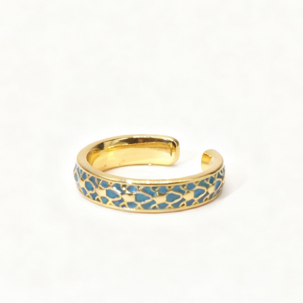 "Wang" Bague ouverte en émail coloré – Inspiration artisanat asiatique