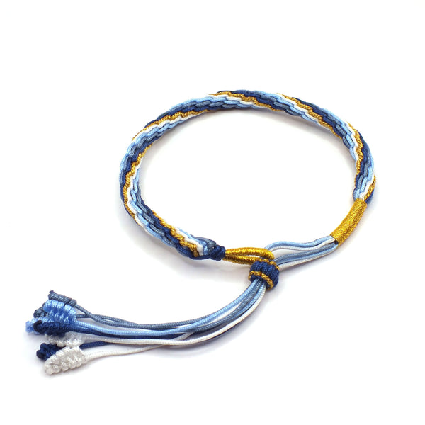"Dan" Bracelet tressé ajustable avec nœud «Roue du destin», Bracelet tressé artisanal ajustable – nœud «Roue du destin», inspiration encre et peinture chinoise