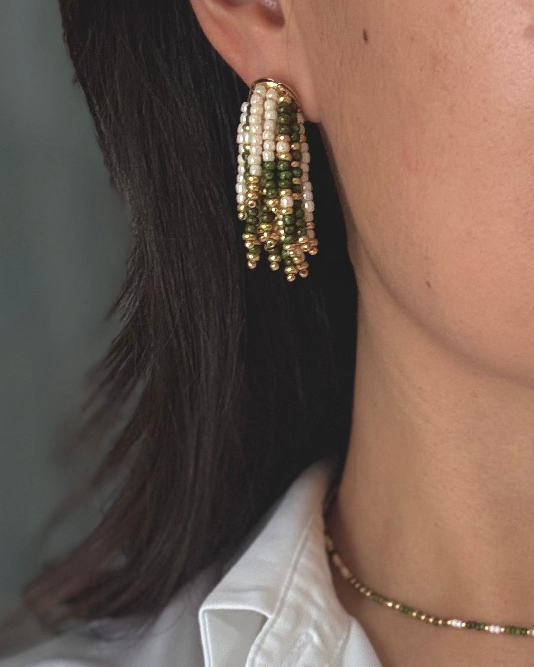 Boucles d’oreilles Frange artisanales Etincelles de Byzantin