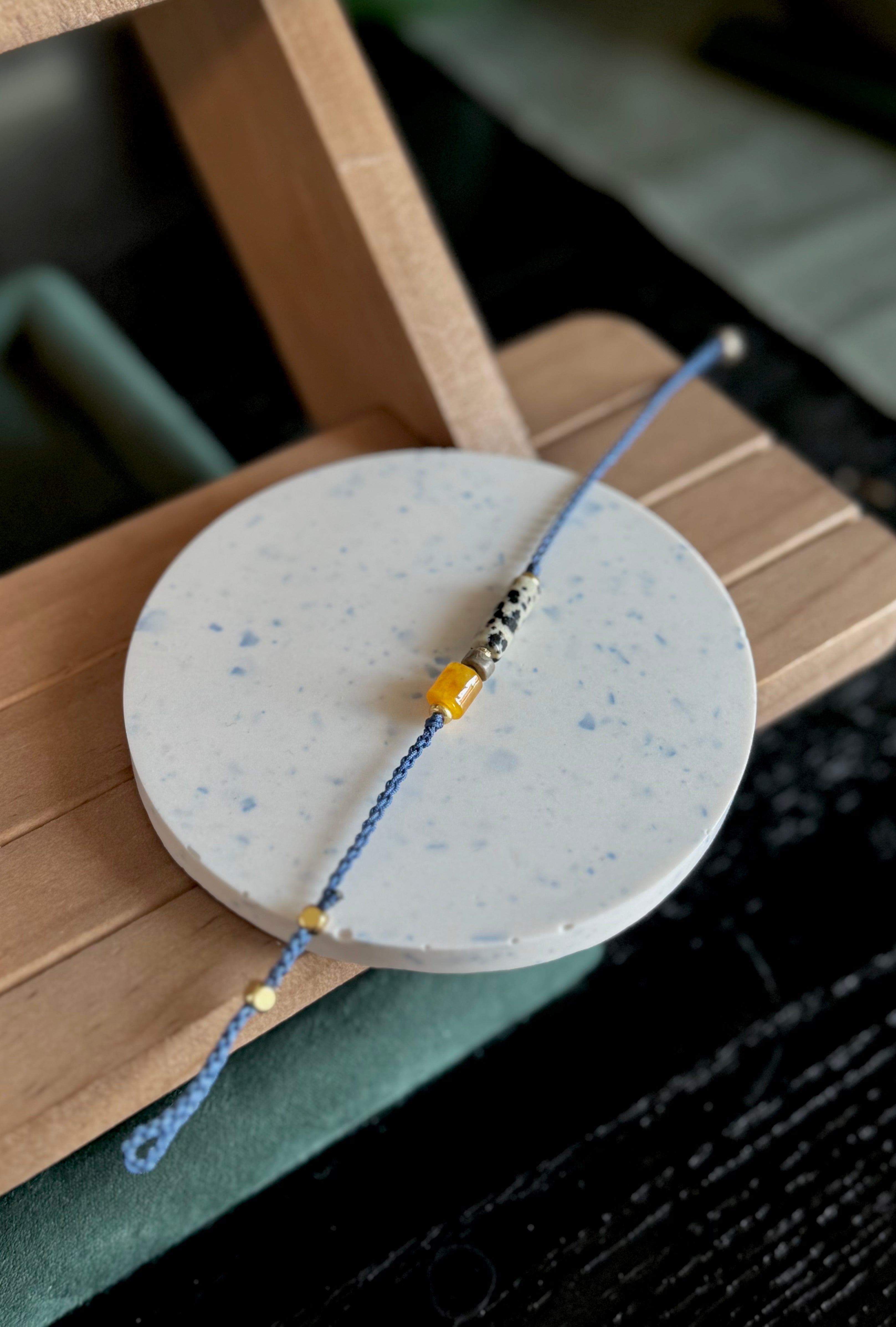 Bracelet tressé unisexe ajustable - jade et pierre naturelle de Shoushan
