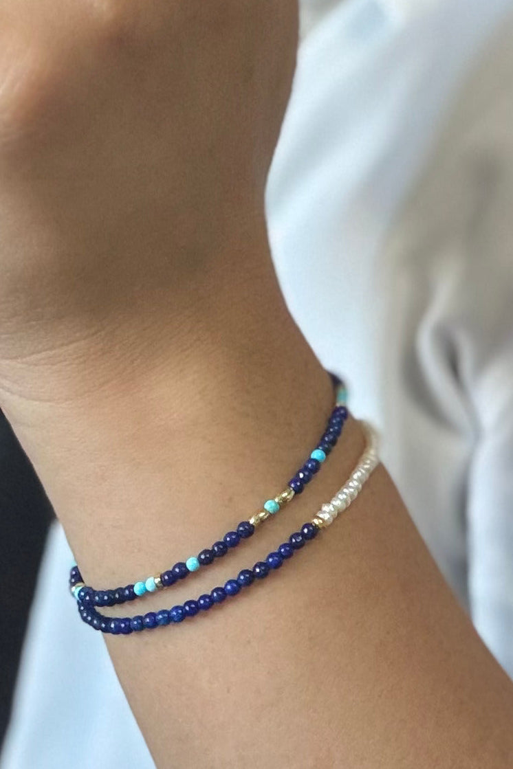 Bracelet en Lapis-Lazuli et Turquoise très fin - Sailing Day