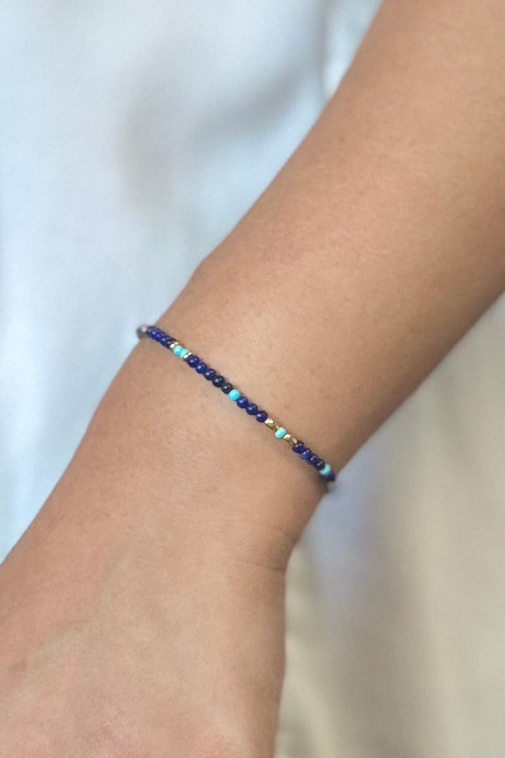 Bracelet en Lapis-Lazuli et Turquoise très fin - Sailing Day