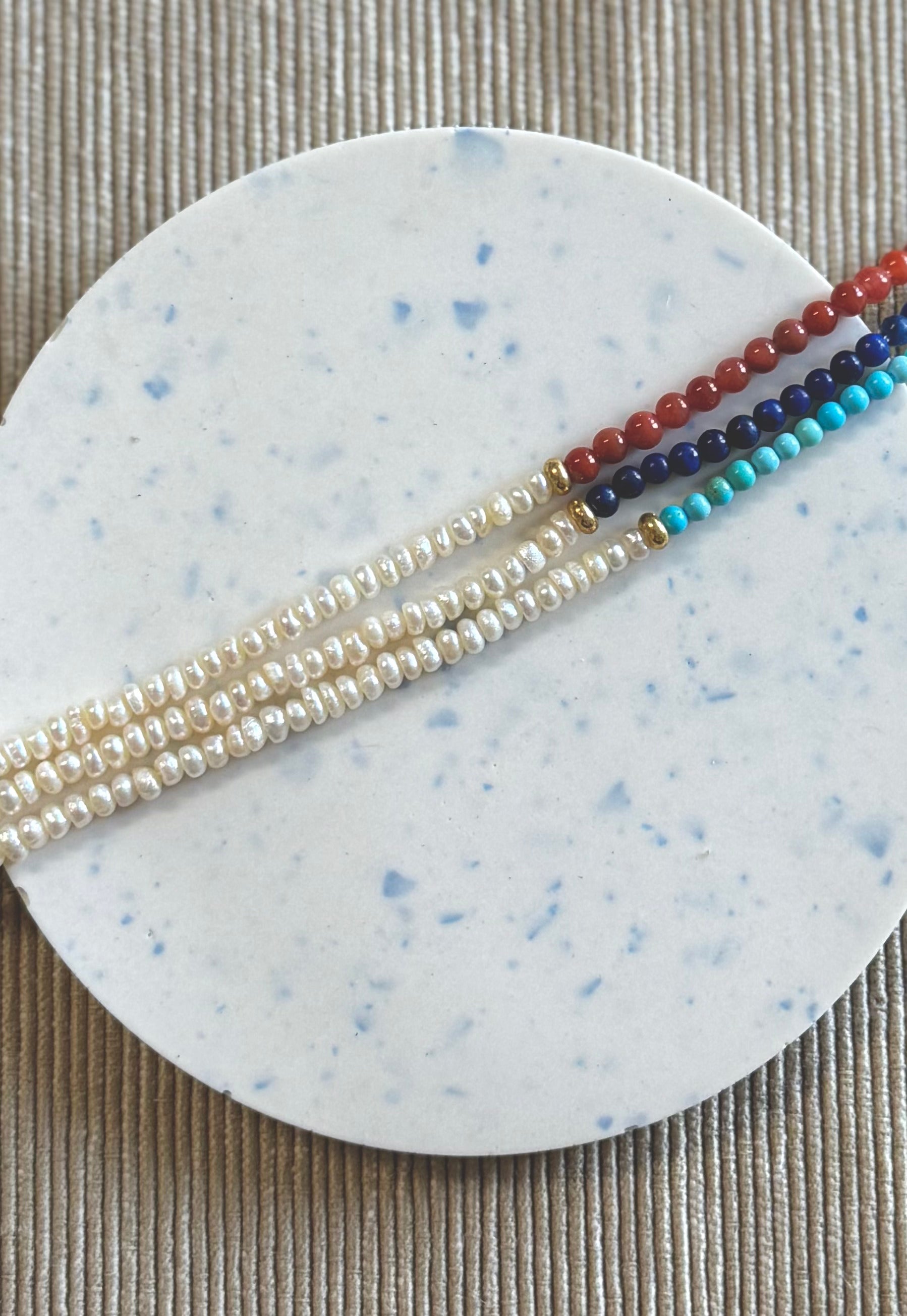 Bracelet en perles d'eau douce et Turquoise extra-fin